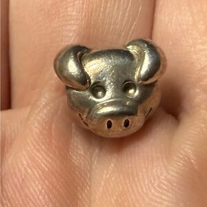 Silver Pandora Pig Face charm